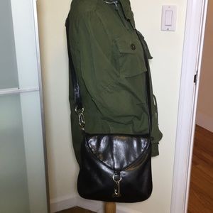 L.J.S. Collection black leather crossbody VTG